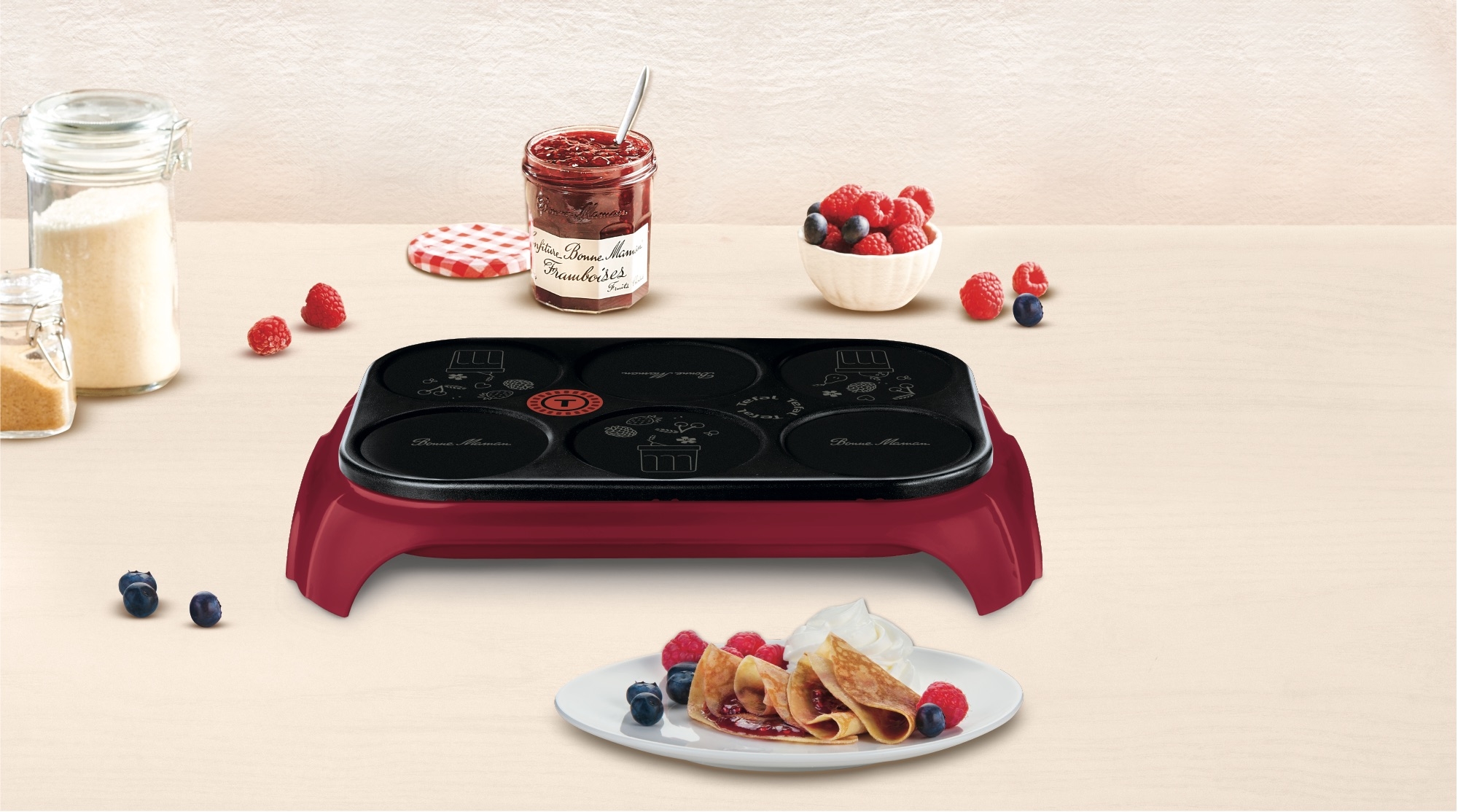 Concours bonnemaman_ch - Gagnez 5x le set Mon Trio Gourmand et la crêpière  Bonne Maman X Tefal en forme de cœur 