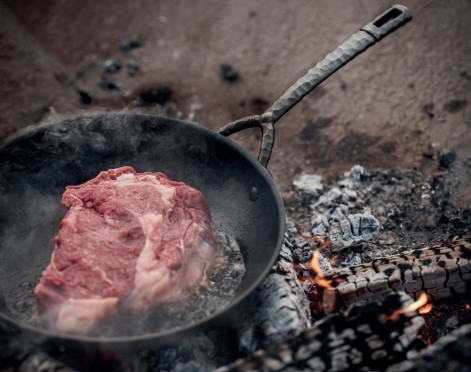 Chasseur La Cuisson Pain Cuisson Poêle Émail Vitré Grès Set 4 Pièce Bleu